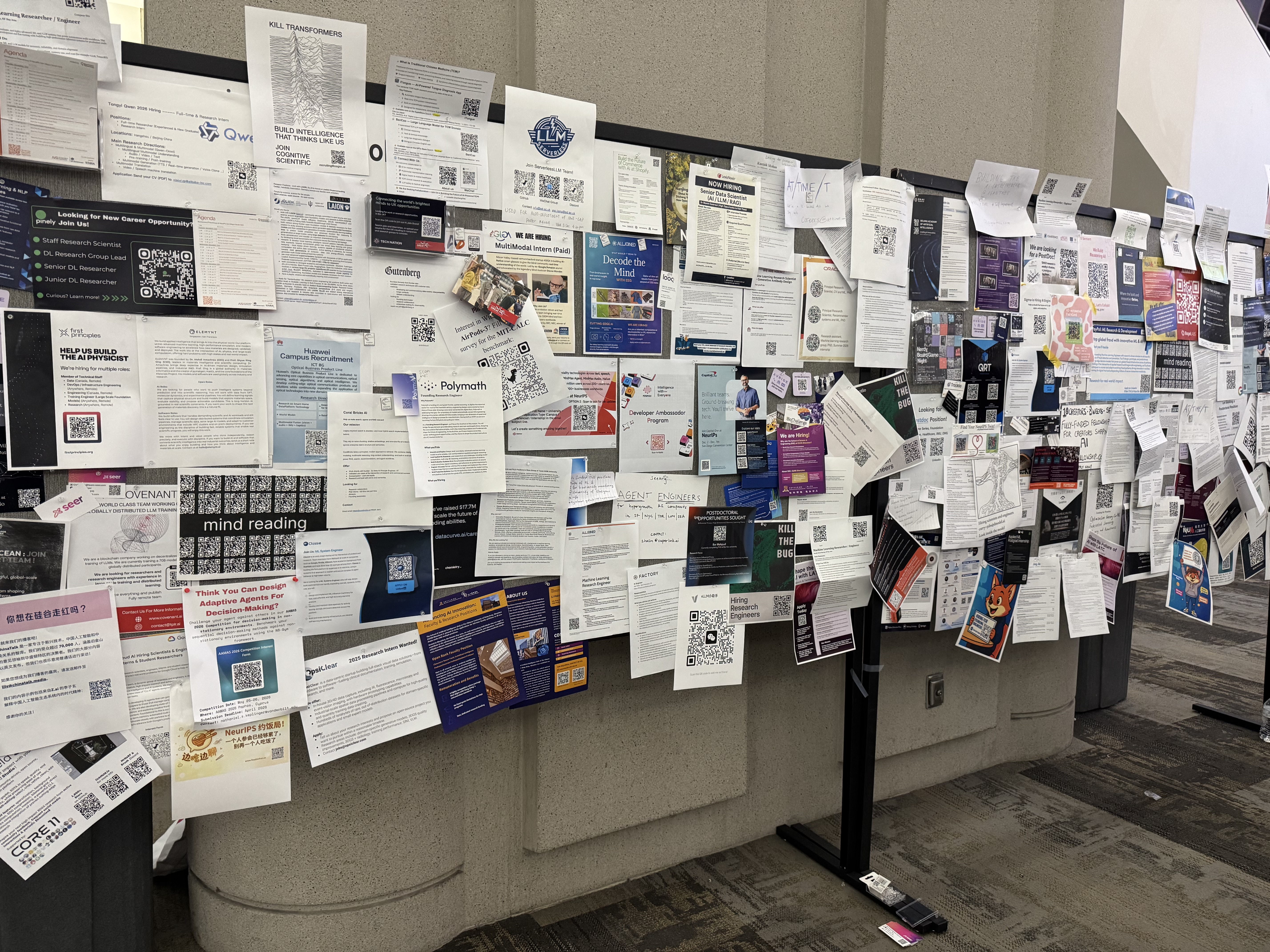 Job board by day three at NeurIPS 2025