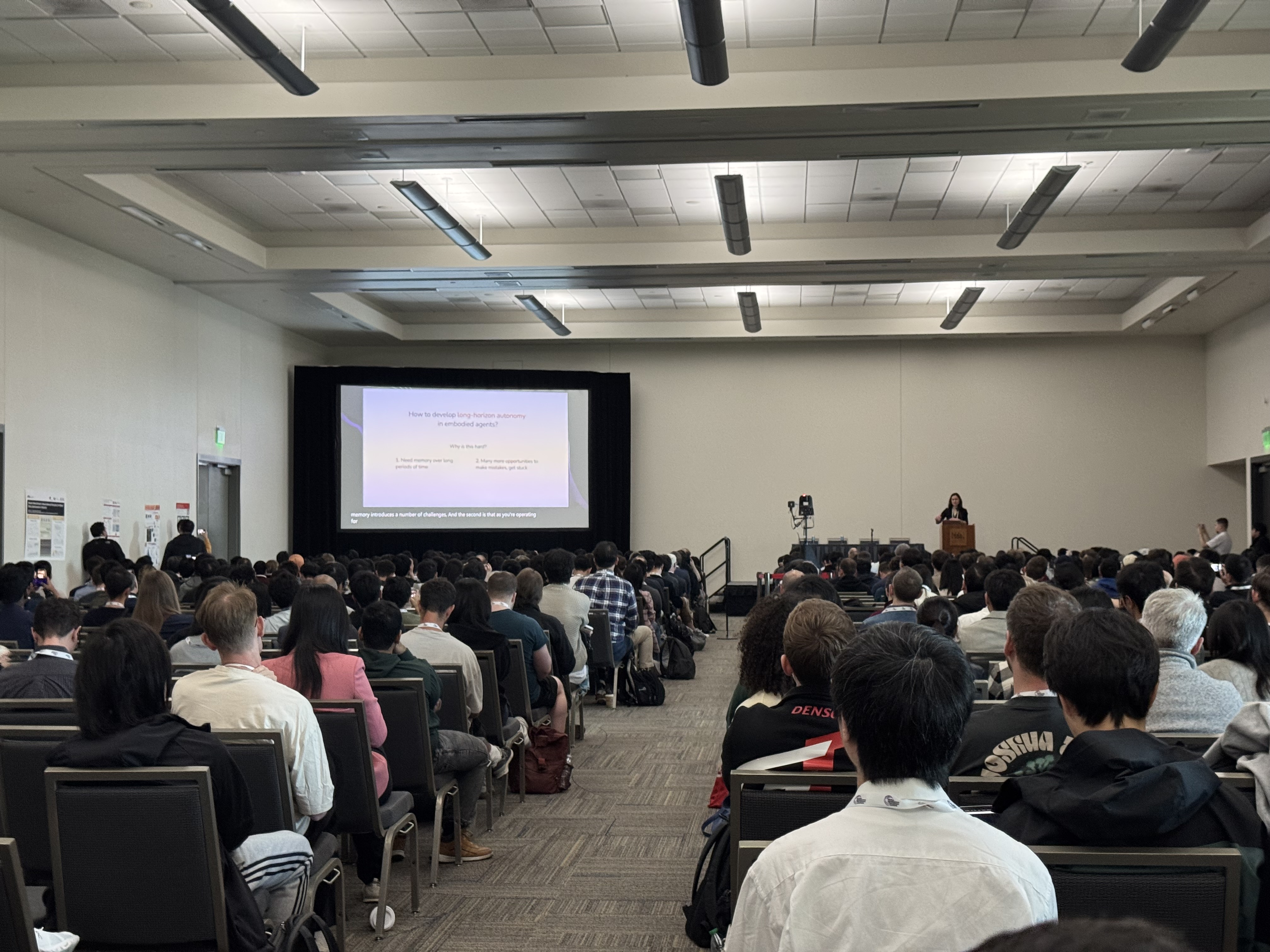 Chelsea Finn speaking at the Embodied World Models for Decision Making workshop at NeurIPS 2025