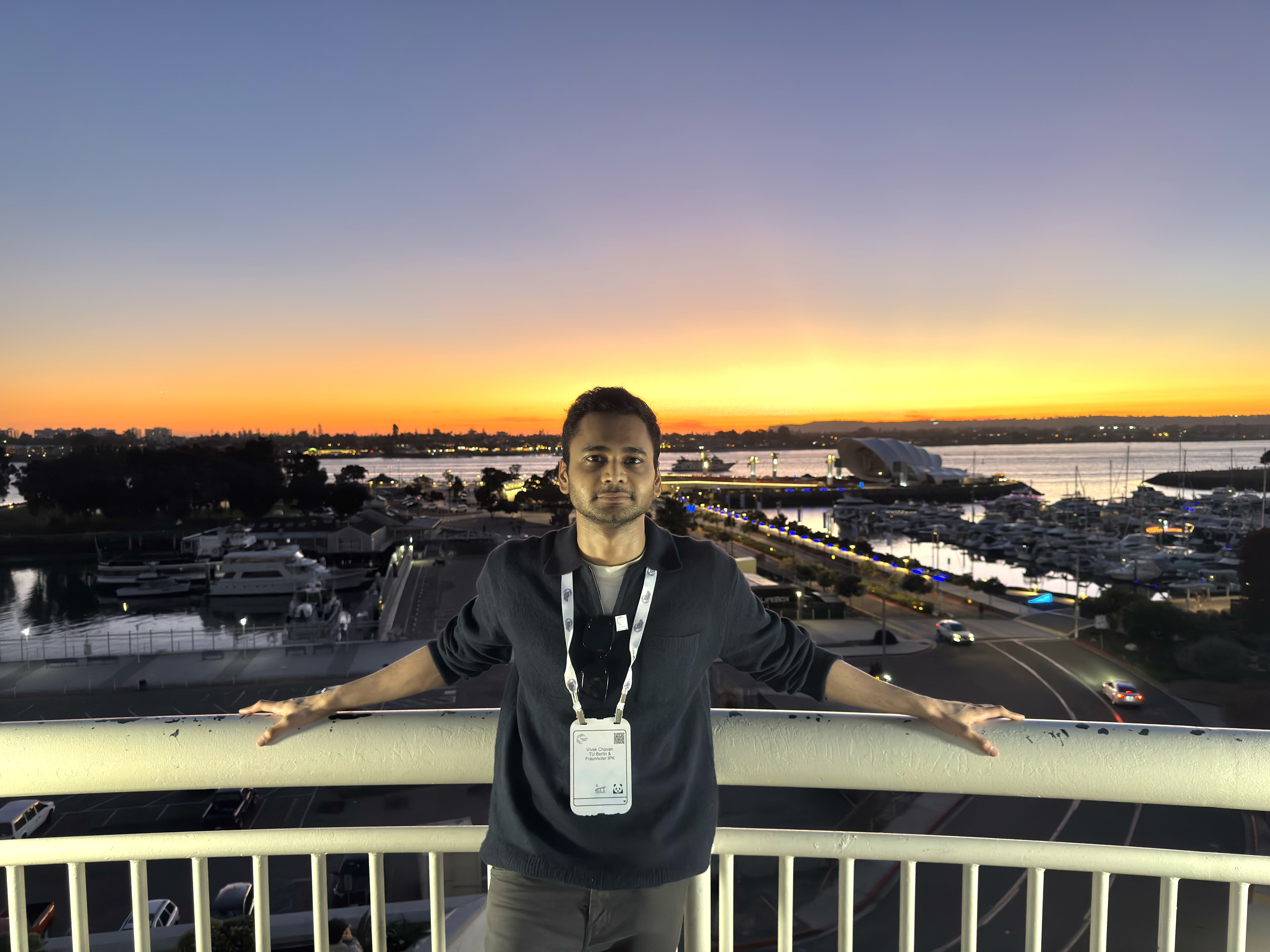Author at the San Diego Convention Center during NeurIPS 2025